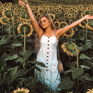 Forever21 contemporary white button down dress